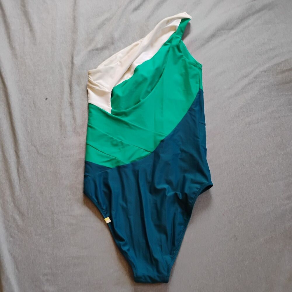 Summersalt The Sidestroke One Piece Swimsuit Size 6LT Tall Colorblock Green - Picture 12 of 15